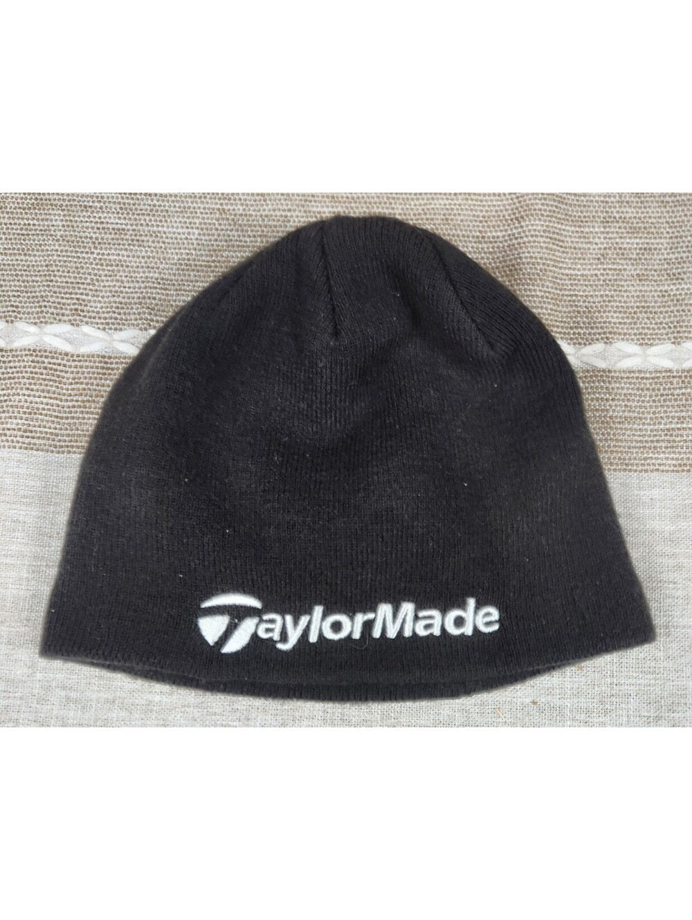 TaylorMade Golf Beanie Hat Winter Cap Black Acrylic Embroidered Logo